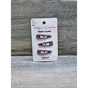 Scunci Morgan Simianer Purple Rhinestone Hair Clips, 3-Pieces